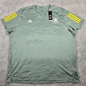 Adidas Mens Boston 5K 2023 Performance Shirt Green Size 2XL Marathon Running